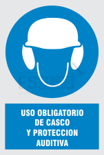 uso obligatorio de casco y proteccion auditiva
