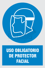 uso obligatorio de protector facial