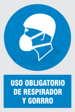 uso obligatorio respirador y gorro
