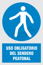 uso obligatorio sendero peatonal