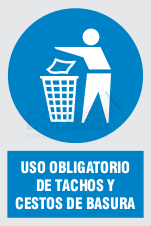 uso obligatorio tachos y cestos de basura